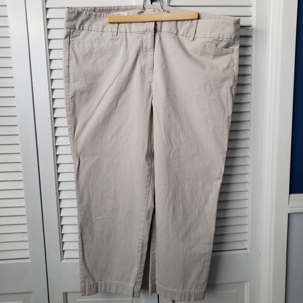 Loft cropped khaki slacks